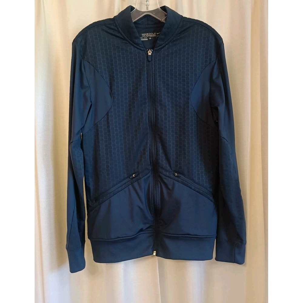 Men's Nike Golf Jacket Tour Performance Dri-Fit Navy Textured Size S